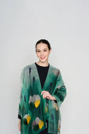 tulips behind shadows scarf CASHMERE SILK