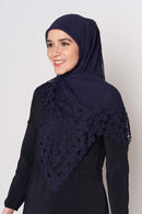 text -- beaded navy