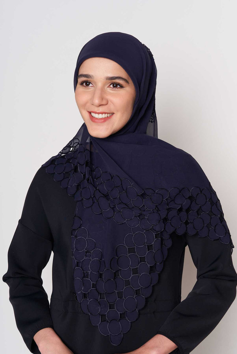 text -- beaded navy
