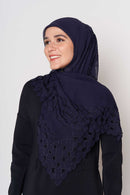 text -- beaded navy
