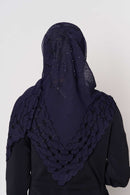 text -- beaded navy
