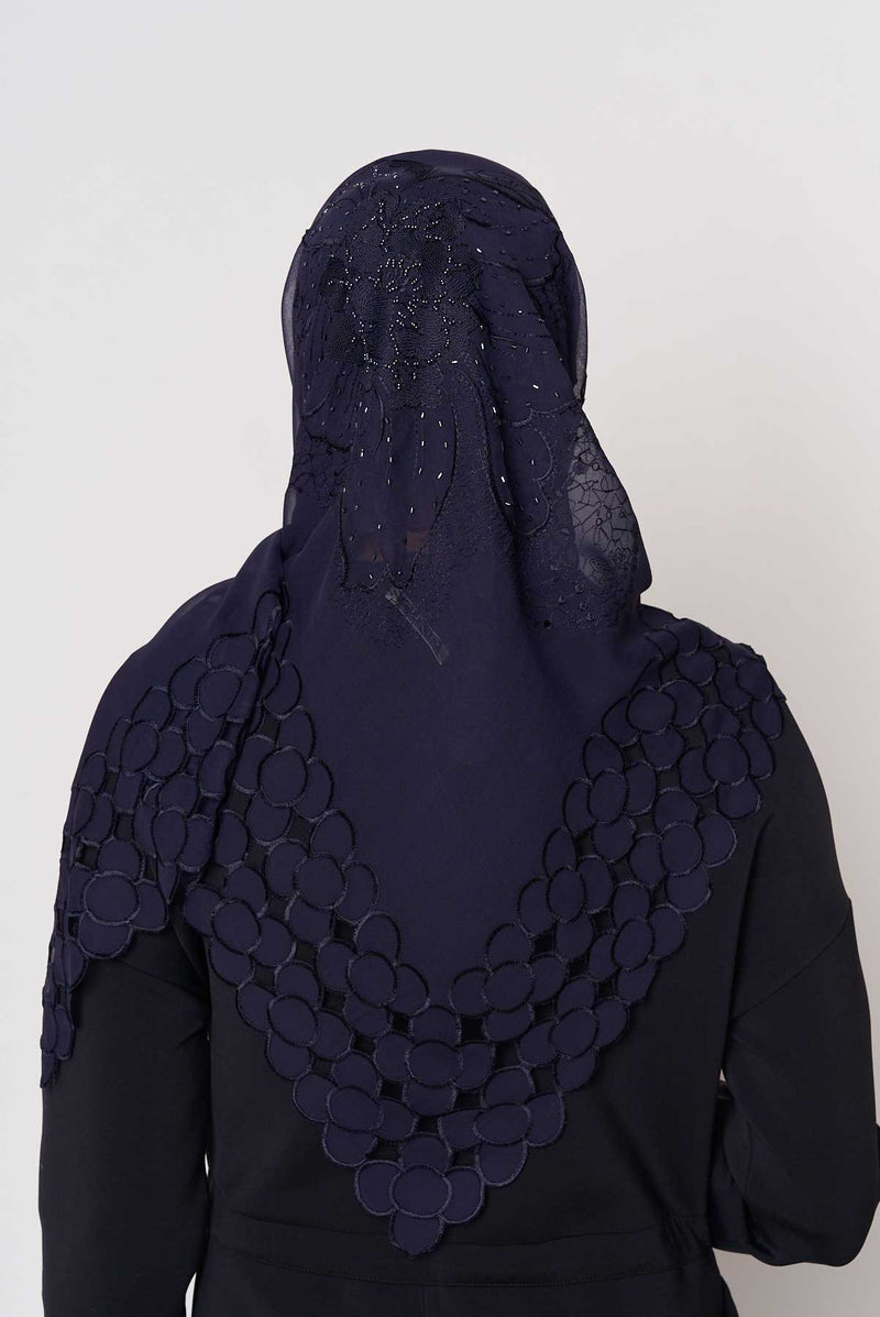 text -- beaded navy