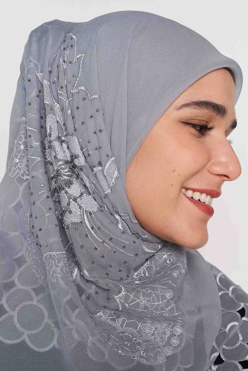 text -- beaded grey