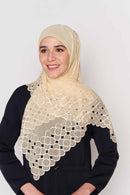 text -- beaded cream
