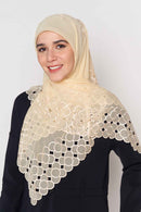 text -- beaded cream