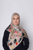 cats of the world V2 square TWILL No-Silk Silk™ Large