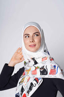cats of the world V2 square TWILL No-Silk Silk™ Large