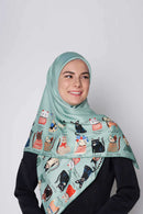 cats of the world V2 square TWILL No-Silk Silk™ Large