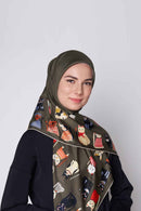 cats of the world V2 square TWILL No-Silk Silk™ Large