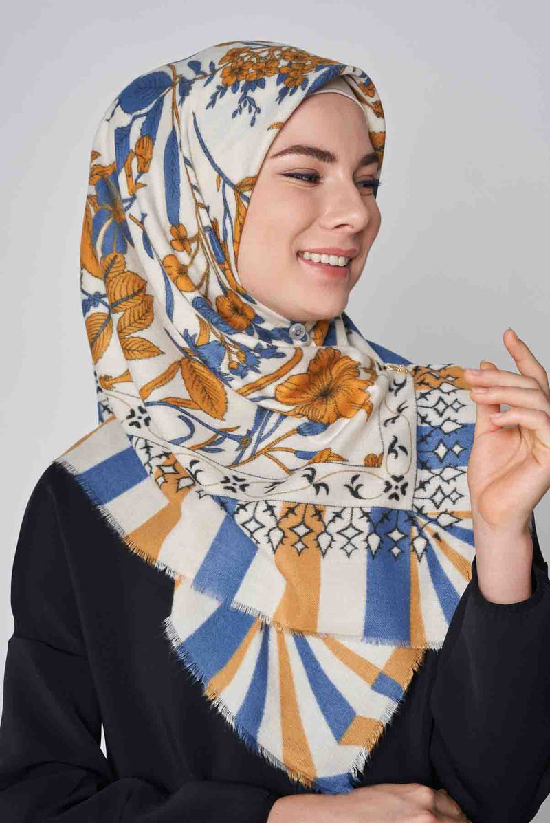 text -- floral heirloom blue yellow