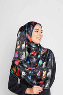 cats of the world scarf SERIOUSLY SATIN SILK