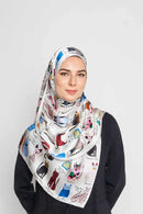 cats of the world scarf SERIOUSLY SATIN SILK