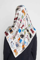 cats of the world scarf SERIOUSLY SATIN SILK