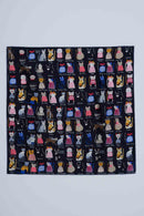 cats of the world handkerchief TWILL SILK