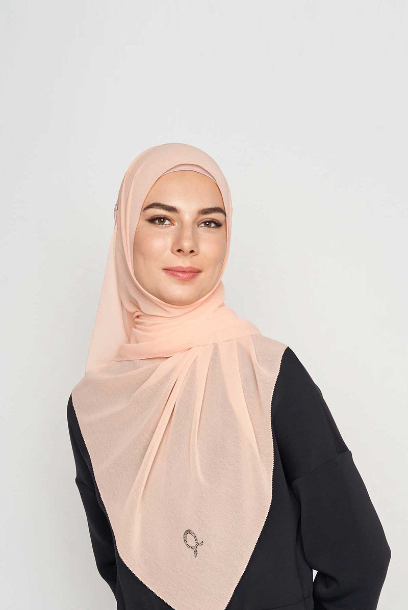stretch-it scarf GEORGETTE toothstitch hem
