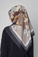 text -- modern floral brown