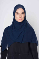 text -- knitted navy