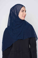 text -- knitted navy