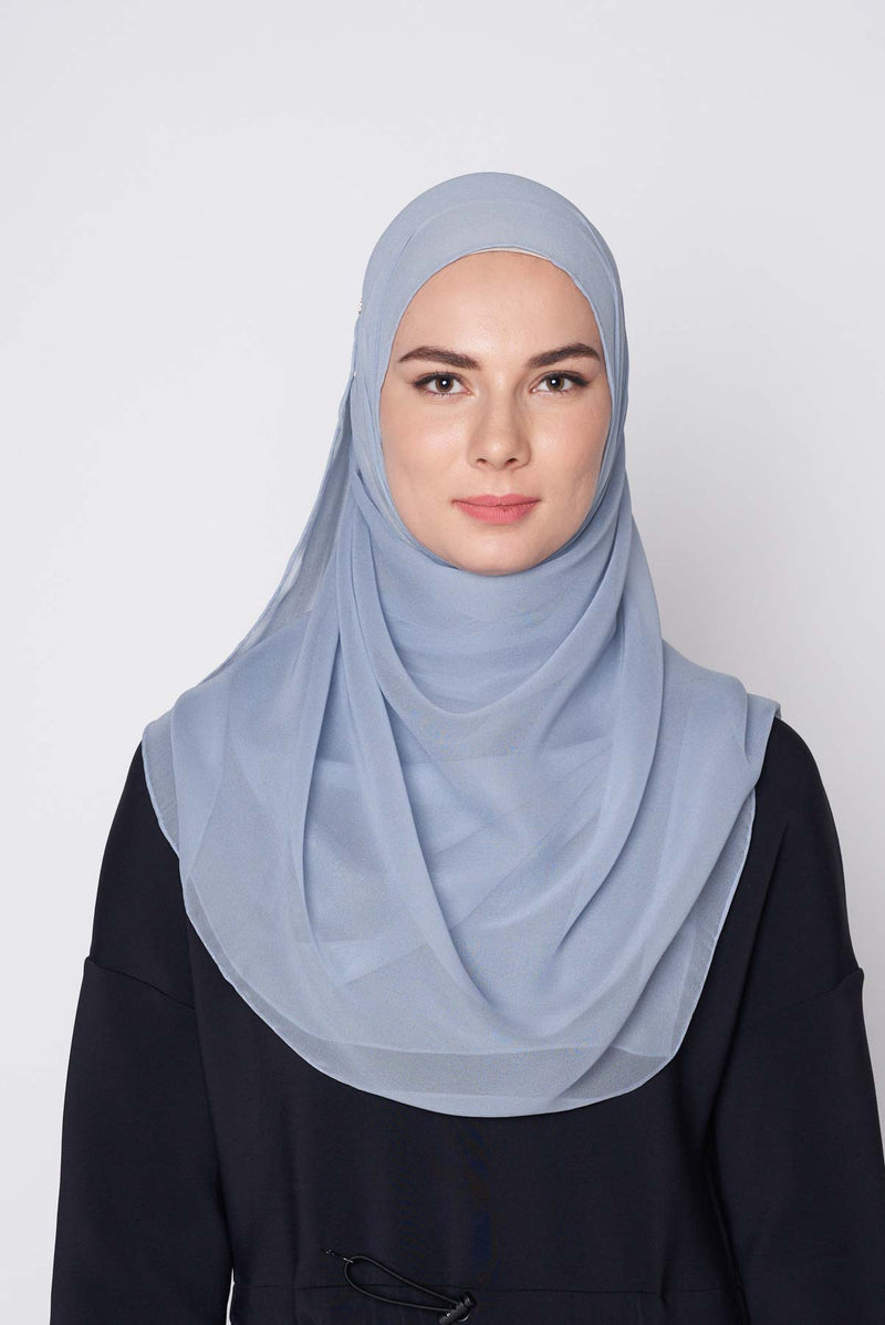 text -- crepe silk grey blue