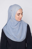text -- crepe silk grey blue