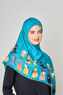 cats of the world V2 square TWILL No-Silk Silk™ Large