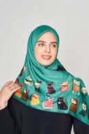 cats of the world V2 square TWILL No-Silk Silk™ Large