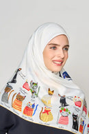 cats of the world V2 square TWILL No-Silk Silk™ Large