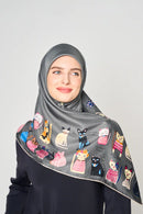 cats of the world V2 square TWILL No-Silk Silk™ Large