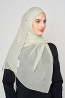text -- crepe silk van cleef green