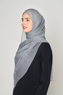 text -- crepe silk platinum grey
