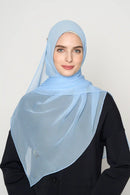 text -- crepe silk azure blue
