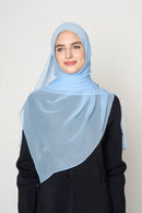 text -- crepe silk azure blue