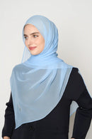 text -- crepe silk azure blue