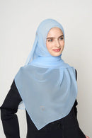text -- crepe silk azure blue