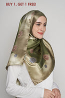 happy pattern scarf SERIOUSLY SATIN SILK