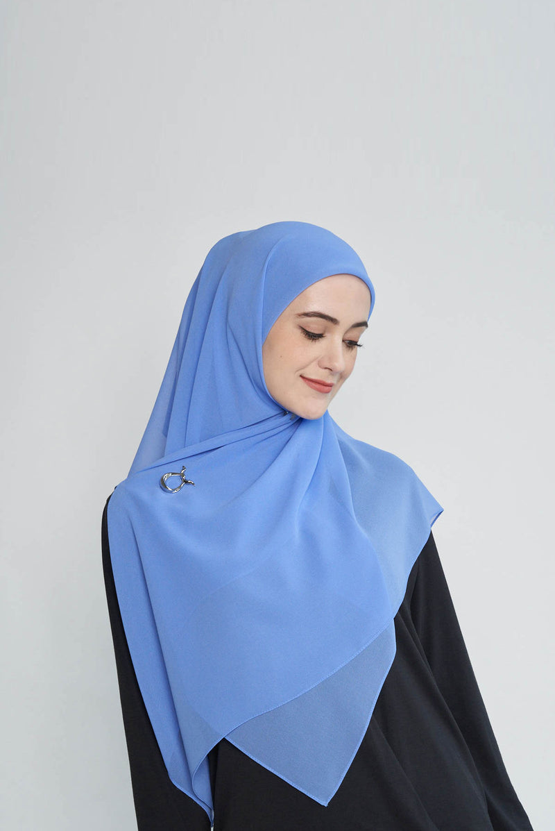stretch-it square Large GEORGETTE Italian stitch hem