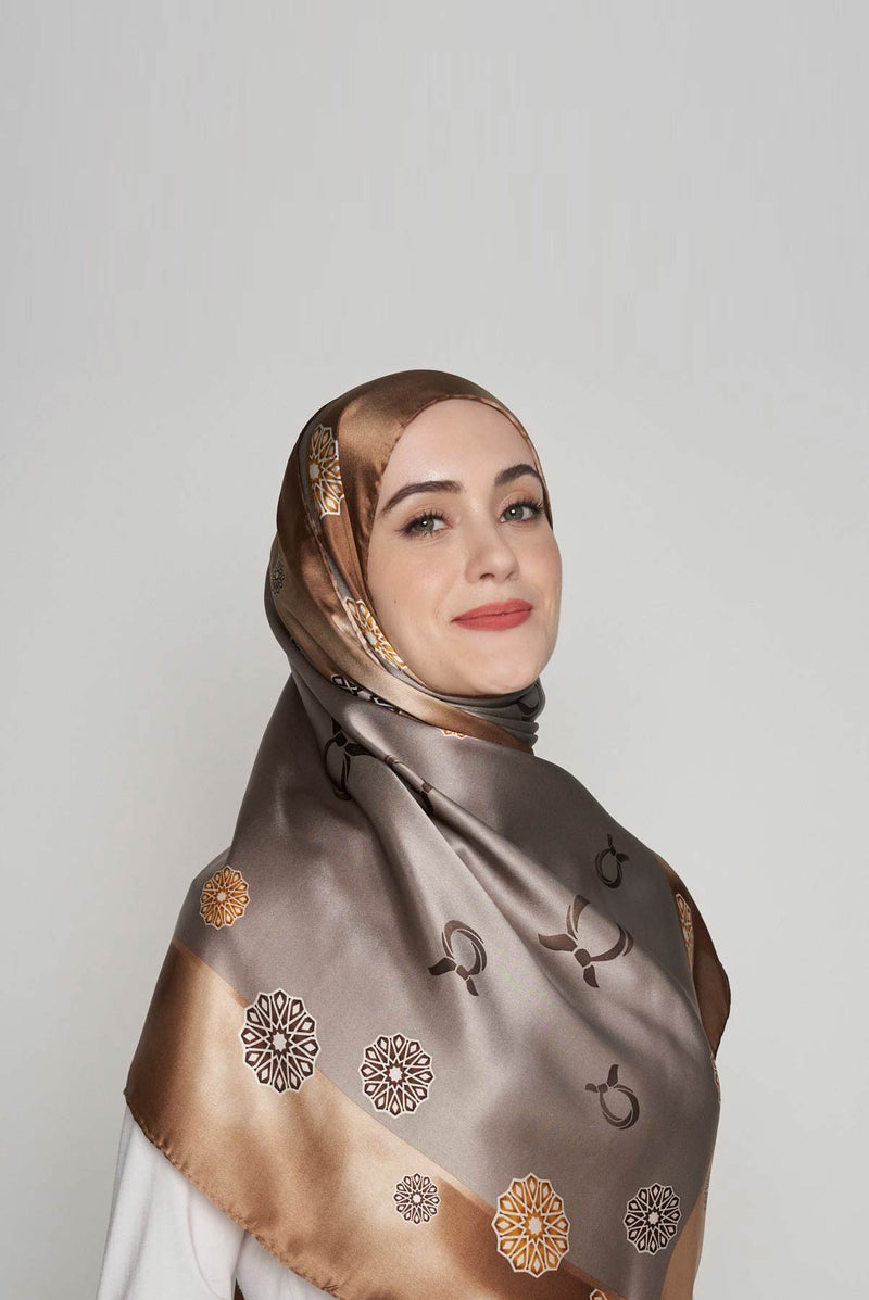happy pattern scarf SERIOUSLY SATIN SILK