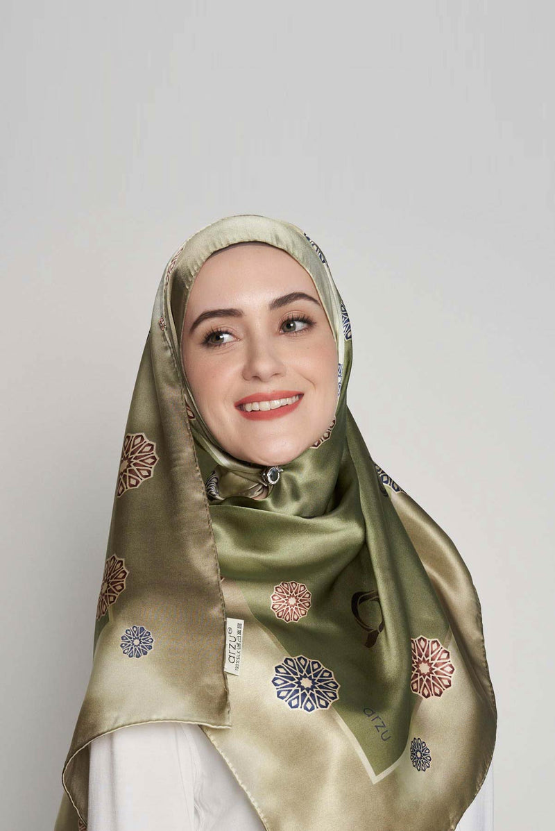 happy pattern scarf SERIOUSLY SATIN SILK