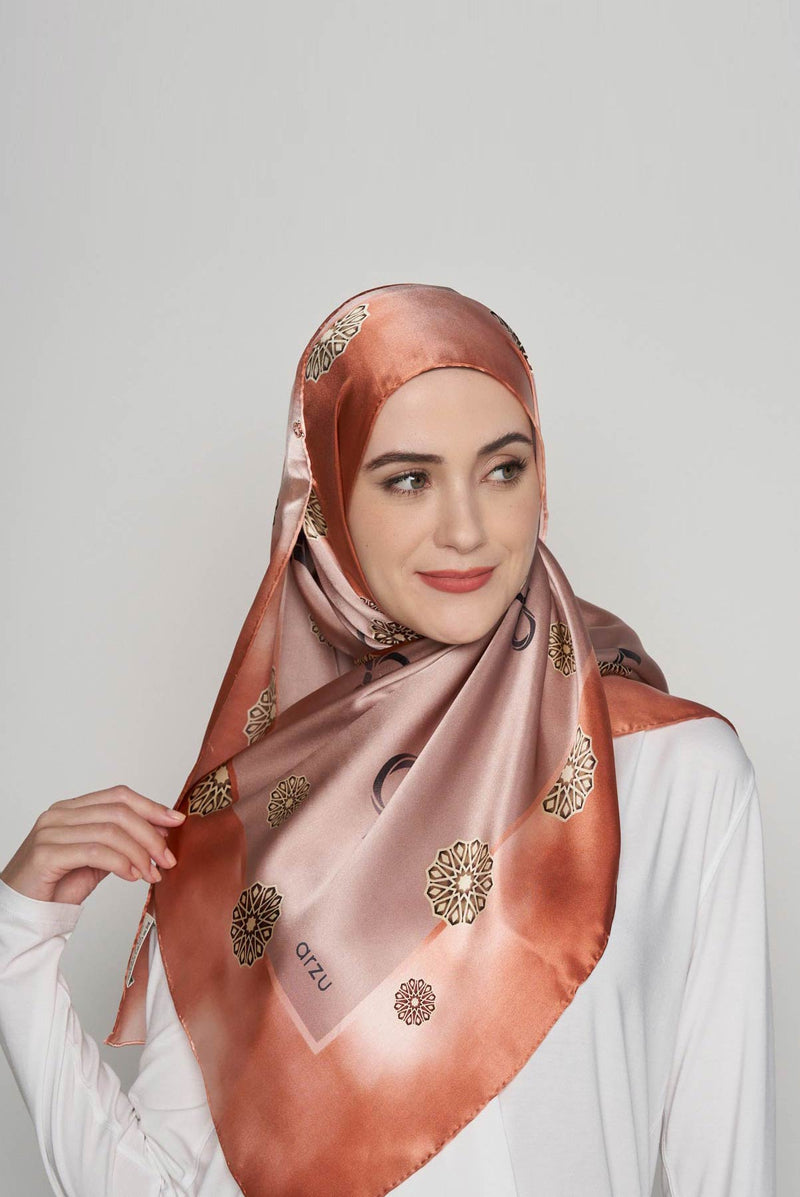 happy pattern scarf SERIOUSLY SATIN SILK