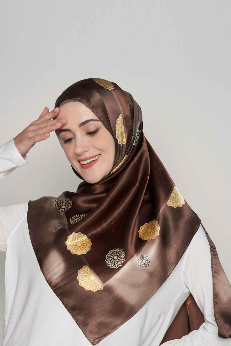 happy pattern scarf SERIOUSLY SATIN SILK