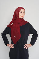 text -- crepe silk garnet