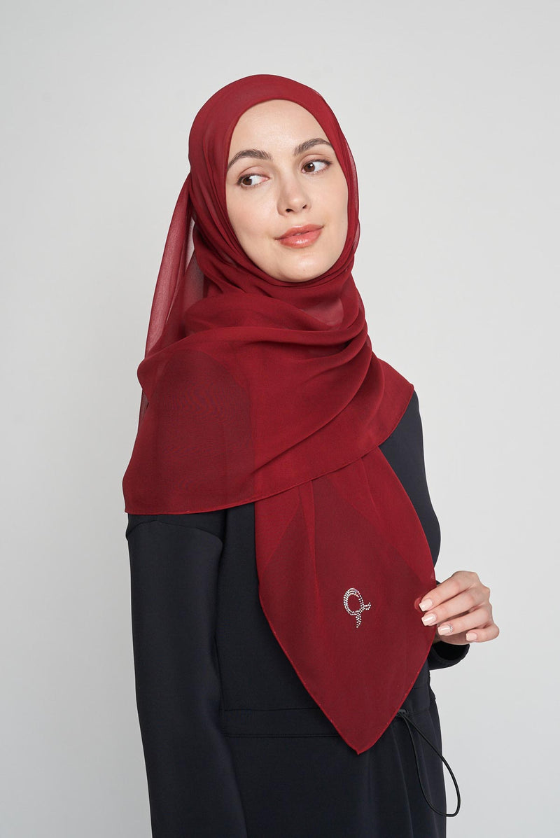 text -- crepe silk garnet
