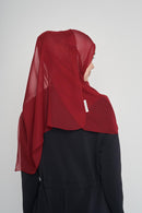 text -- crepe silk garnet