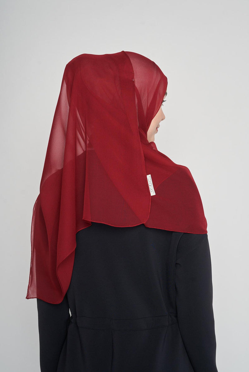 text -- crepe silk garnet
