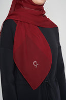 text -- crepe silk garnet