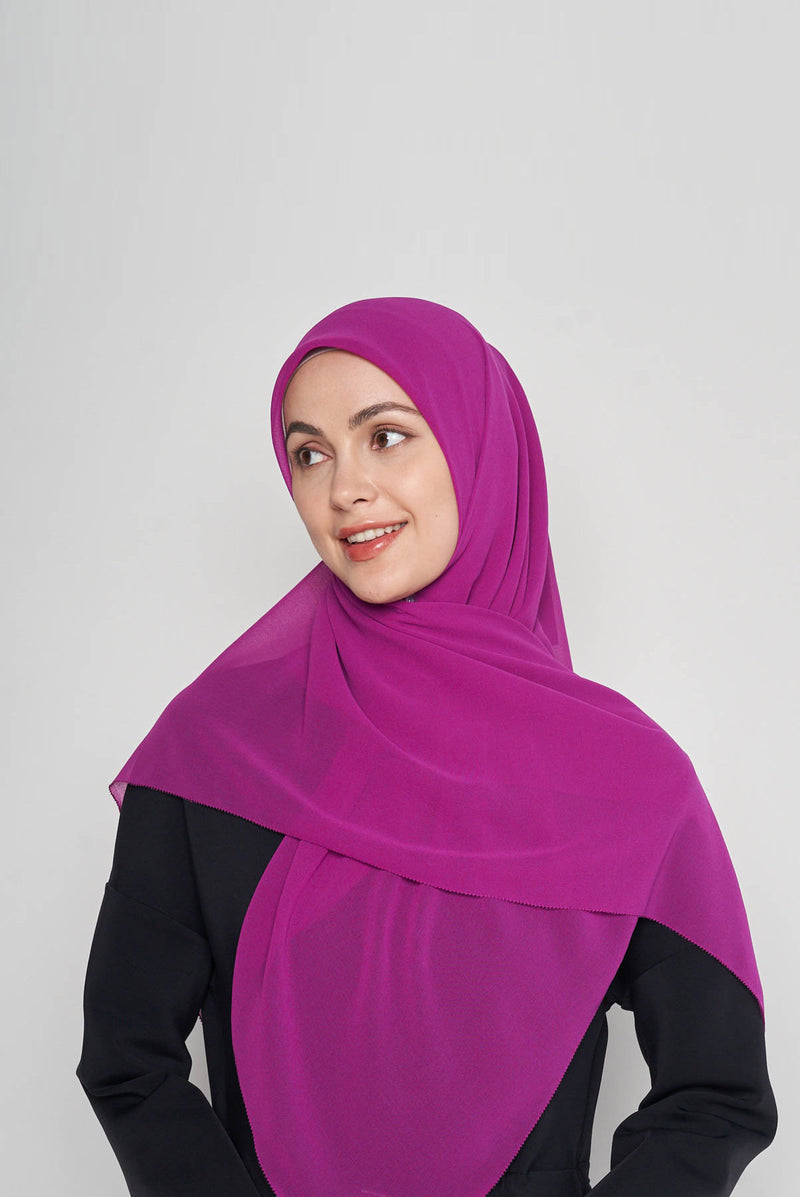 stretch-it square Large GEORGETTE toothstitch hem