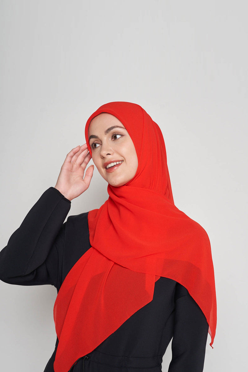 stretch-it square Large GEORGETTE toothstitch hem