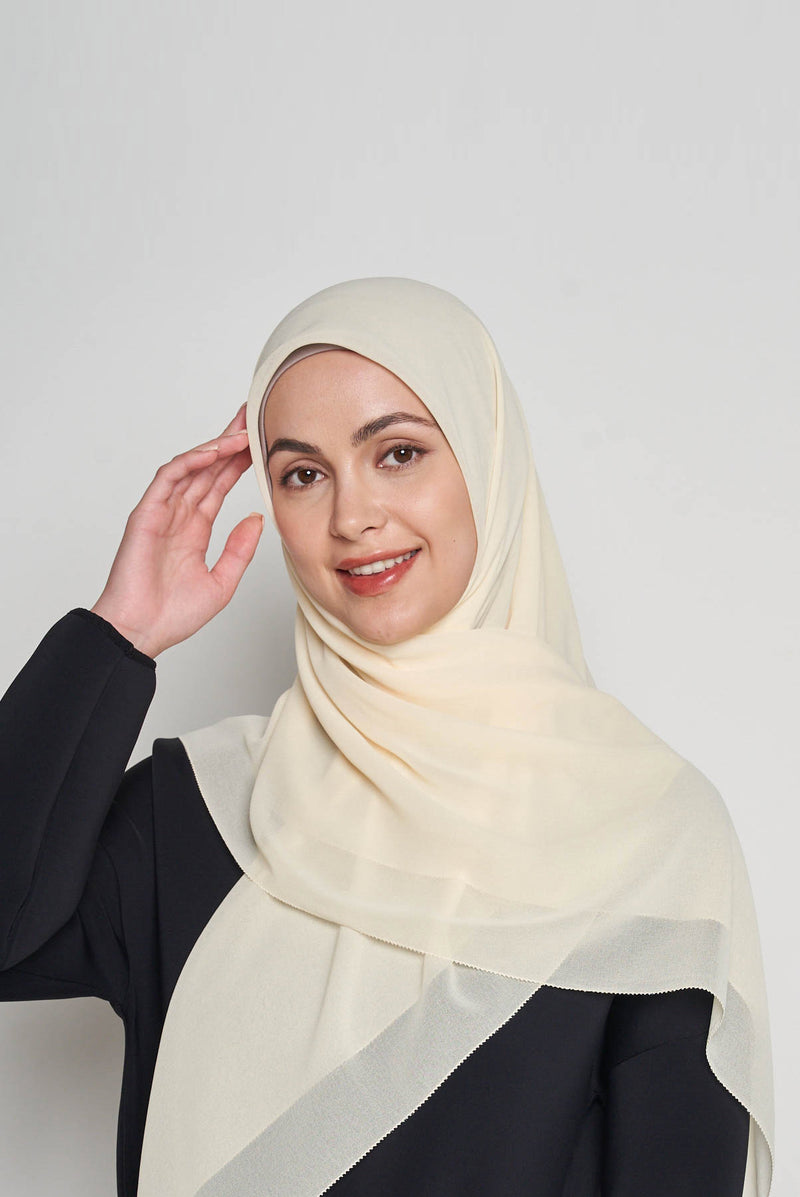 stretch-it square Large GEORGETTE toothstitch hem