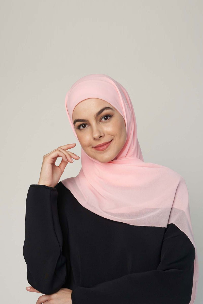 stretch-it square Large GEORGETTE toothstitch hem