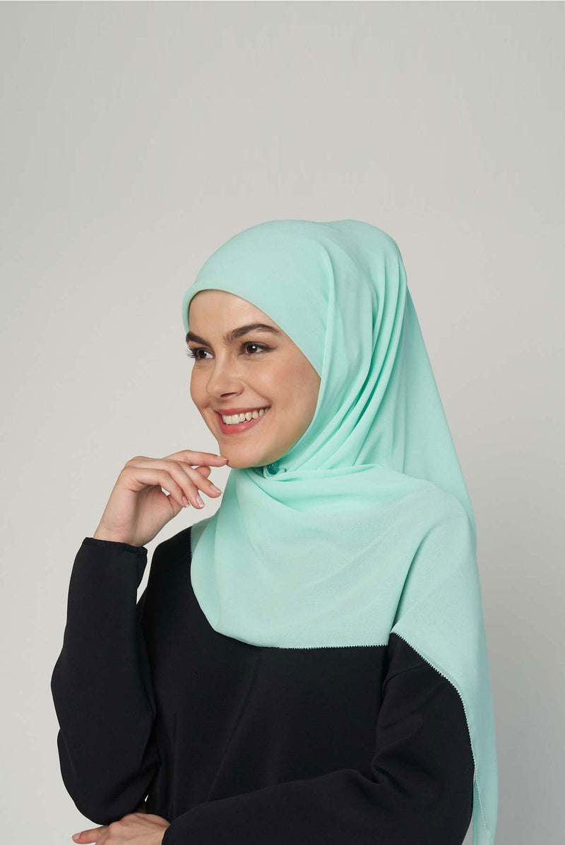stretch-it square Large GEORGETTE toothstitch hem